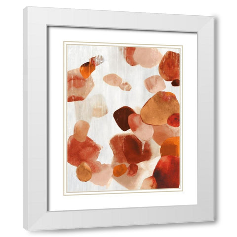 Shadow Pebbles II Cinnamon Version White Modern Wood Framed Art Print with Double Matting by PI Studio