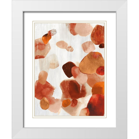 Shadow Pebbles II Cinnamon Version White Modern Wood Framed Art Print with Double Matting by PI Studio