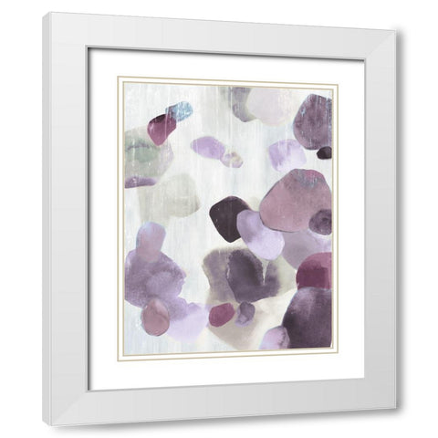 Shadow Pebbles II Lavender Version White Modern Wood Framed Art Print with Double Matting by PI Studio