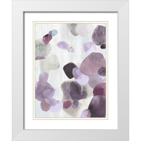 Shadow Pebbles II Lavender Version White Modern Wood Framed Art Print with Double Matting by PI Studio