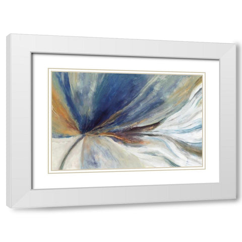 Traced  White Modern Wood Framed Art Print with Double Matting by PI Galerie