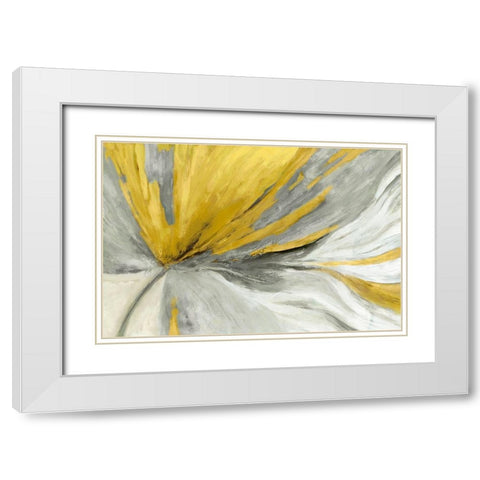 Traced Yellow Version White Modern Wood Framed Art Print with Double Matting by PI Studio