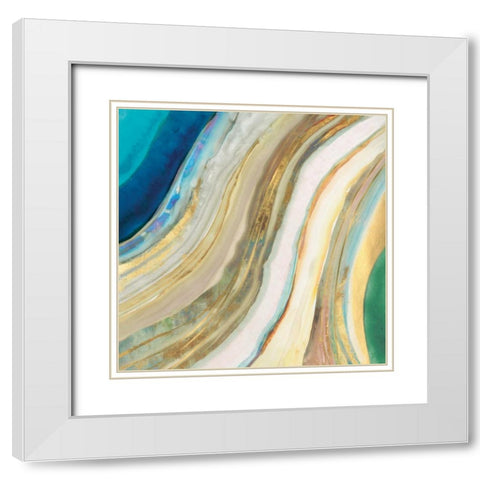 Agate I White Modern Wood Framed Art Print with Double Matting by PI Gallery