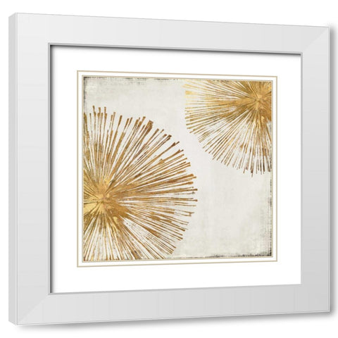 Gold Star I White Modern Wood Framed Art Print with Double Matting by PI Galerie