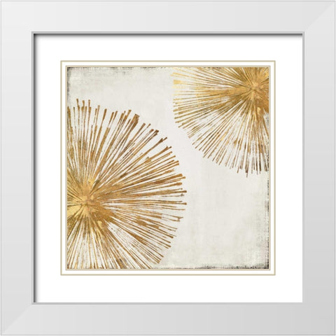 Gold Star I White Modern Wood Framed Art Print with Double Matting by PI Galerie