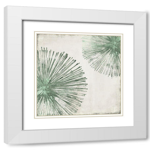 Gold Star I Mint Version White Modern Wood Framed Art Print with Double Matting by PI Studio