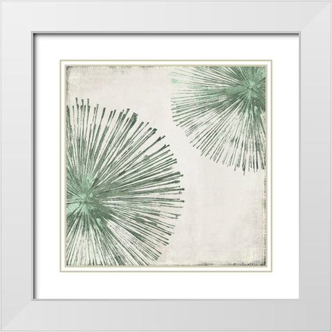 Gold Star I Mint Version White Modern Wood Framed Art Print with Double Matting by PI Studio