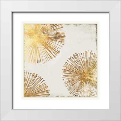 Gold Star II White Modern Wood Framed Art Print with Double Matting by PI Galerie