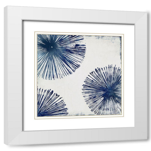 Gold Star II - Indigo  White Modern Wood Framed Art Print with Double Matting by PI Studio