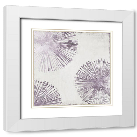 Gold Star II - Lavender White Modern Wood Framed Art Print with Double Matting by PI Studio