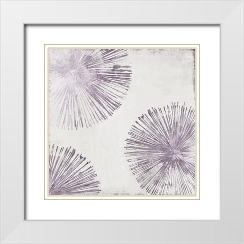 Gold Star II - Lavender White Modern Wood Framed Art Print with Double Matting by PI Studio