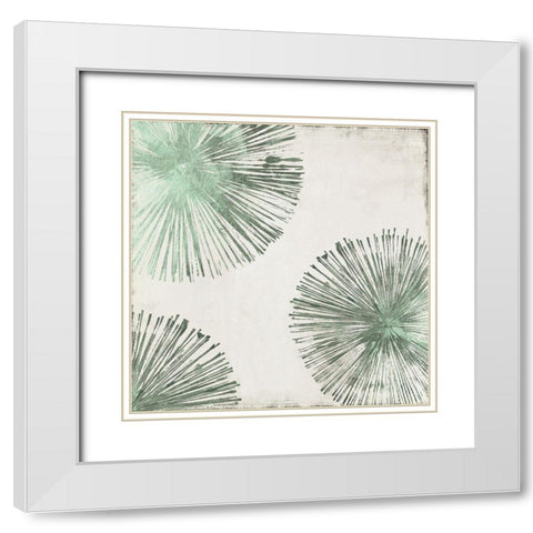 Gold Star II Mint Version White Modern Wood Framed Art Print with Double Matting by PI Studio
