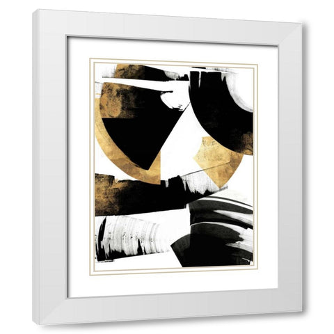 Art Deco II White Modern Wood Framed Art Print with Double Matting by PI Studio