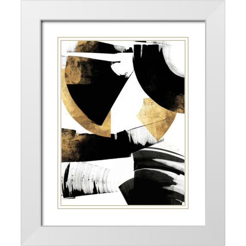 Art Deco II White Modern Wood Framed Art Print with Double Matting by PI Studio