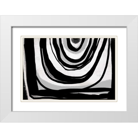 Edges I White Modern Wood Framed Art Print with Double Matting by PI Galerie