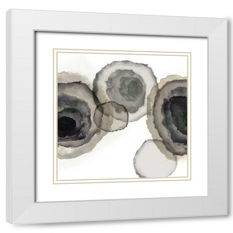 Ink Stains II White Modern Wood Framed Art Print with Double Matting by PI Galerie