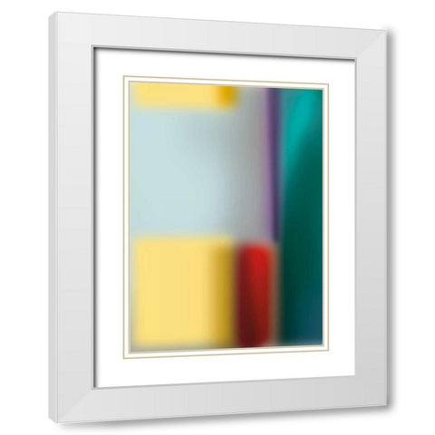 Smooth Glass I White Modern Wood Framed Art Print with Double Matting by PI Galerie