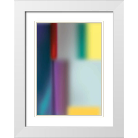 Smooth Glass II White Modern Wood Framed Art Print with Double Matting by PI Galerie