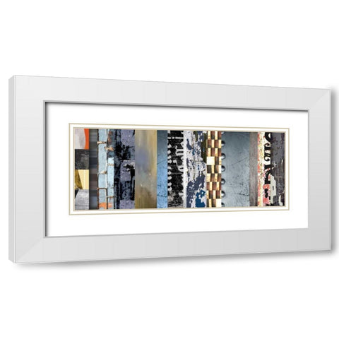 Striped Robotic II White Modern Wood Framed Art Print with Double Matting by PI Galerie