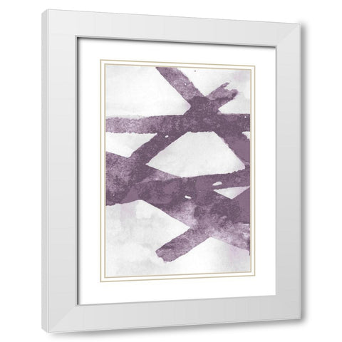 Gestures I Lavender Version White Modern Wood Framed Art Print with Double Matting by PI Studio