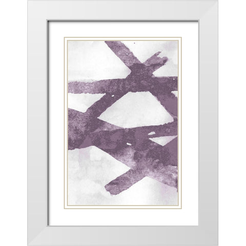 Gestures I Lavender Version White Modern Wood Framed Art Print with Double Matting by PI Studio