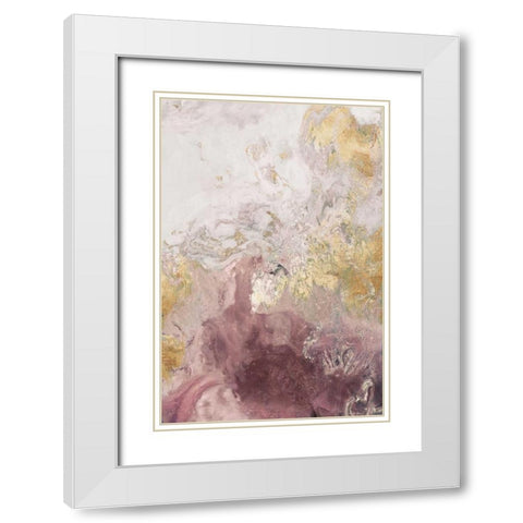 Ocean Splash II Burgundy Version White Modern Wood Framed Art Print with Double Matting by PI Studio