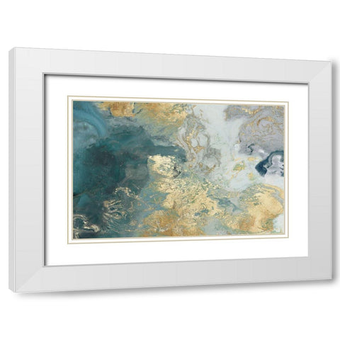 Ocean Splash II White Modern Wood Framed Art Print with Double Matting by PI Studio