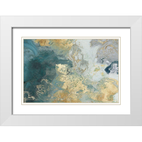 Ocean Splash II White Modern Wood Framed Art Print with Double Matting by PI Studio