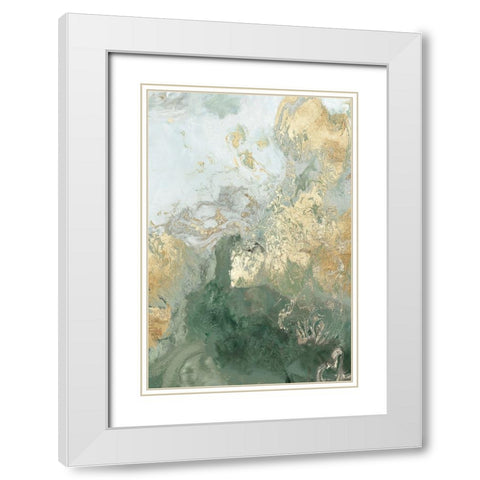 Ocean Splash II Mint Version White Modern Wood Framed Art Print with Double Matting by PI Studio