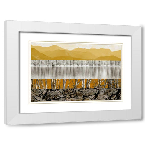 Nature Collage I White Modern Wood Framed Art Print with Double Matting by PI Studio