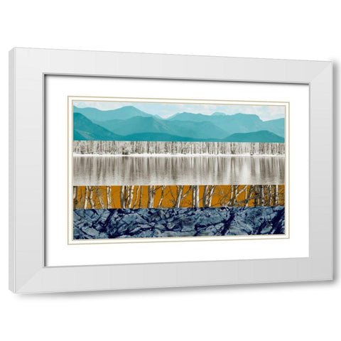 Nature Collage II White Modern Wood Framed Art Print with Double Matting by PI Studio