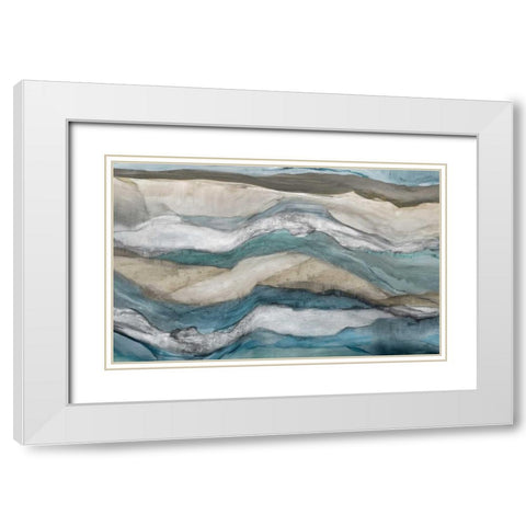 Waves White Modern Wood Framed Art Print with Double Matting by PI Studio