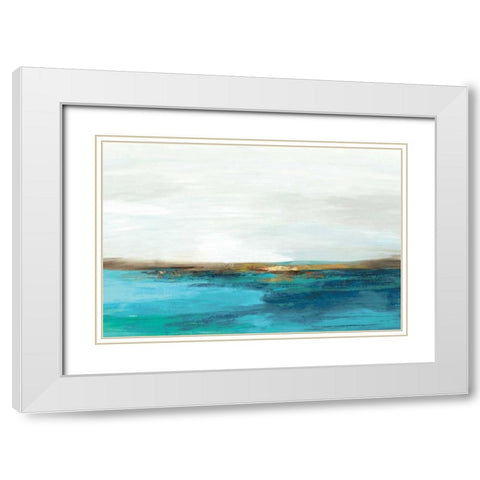Pastoral Landscape White Modern Wood Framed Art Print with Double Matting by PI Studio