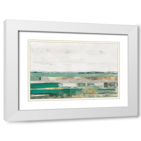 Way to Go Mint Version  White Modern Wood Framed Art Print with Double Matting by PI Studio