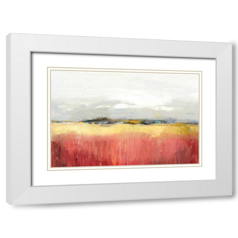 Yellow Landscape White Modern Wood Framed Art Print with Double Matting by PI Studio