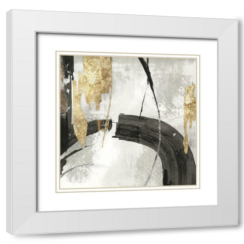 Black Ink I Gold Version White Modern Wood Framed Art Print with Double Matting by PI Studio