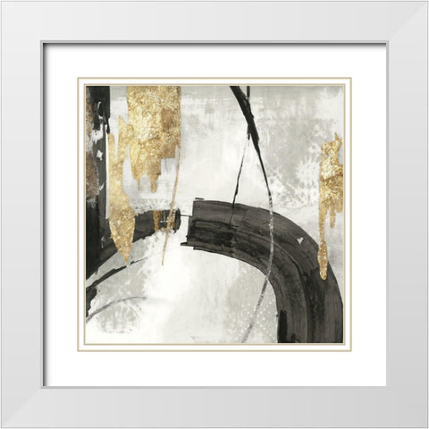 Black Ink I Gold Version White Modern Wood Framed Art Print with Double Matting by PI Studio