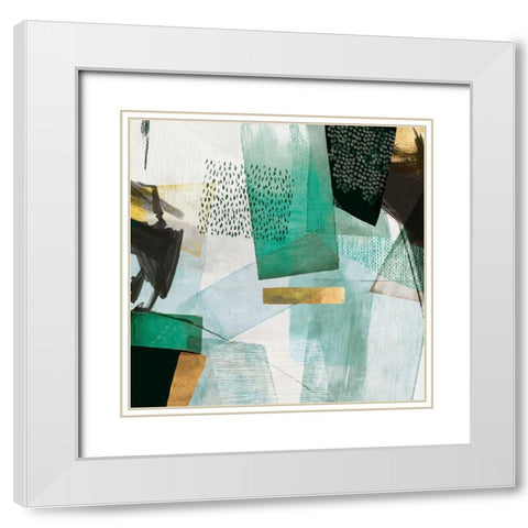 Transparent II Mint Version White Modern Wood Framed Art Print with Double Matting by PI Studio