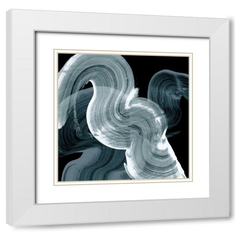 Swirl II White Modern Wood Framed Art Print with Double Matting by PI Studio