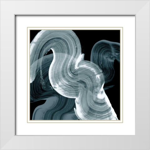 Swirl II White Modern Wood Framed Art Print with Double Matting by PI Studio
