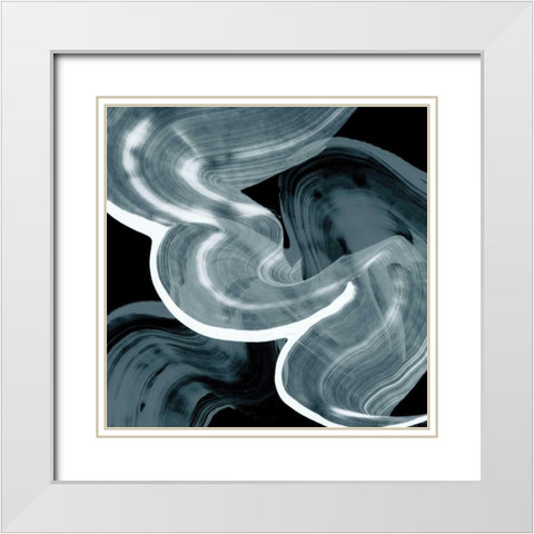 Swirl III White Modern Wood Framed Art Print with Double Matting by PI Studio