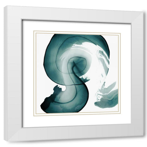 Swirl IV White Modern Wood Framed Art Print with Double Matting by PI Studio