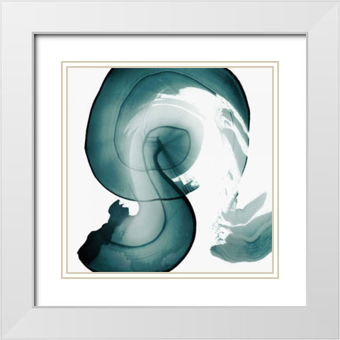 Swirl IV White Modern Wood Framed Art Print with Double Matting by PI Studio