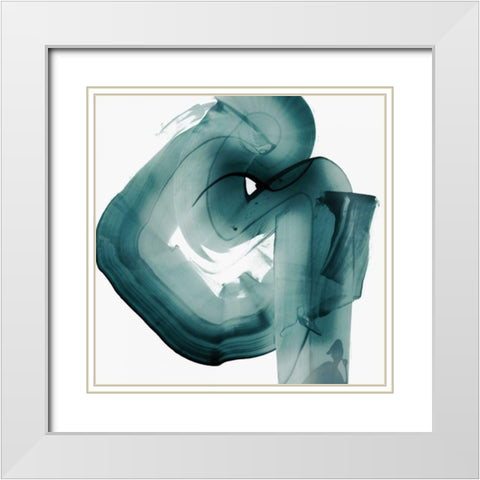 Swirl V White Modern Wood Framed Art Print with Double Matting by PI Studio