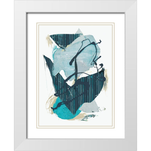Collage II White Modern Wood Framed Art Print with Double Matting by PI Studio