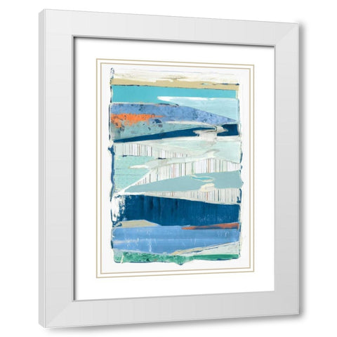 Collage IV White Modern Wood Framed Art Print with Double Matting by PI Studio