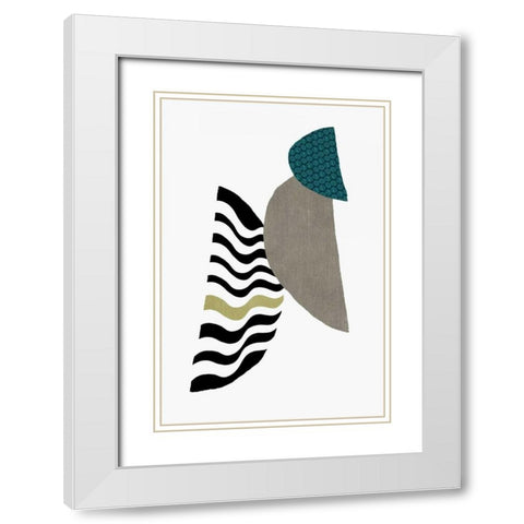 Wave White Modern Wood Framed Art Print with Double Matting by PI Studio