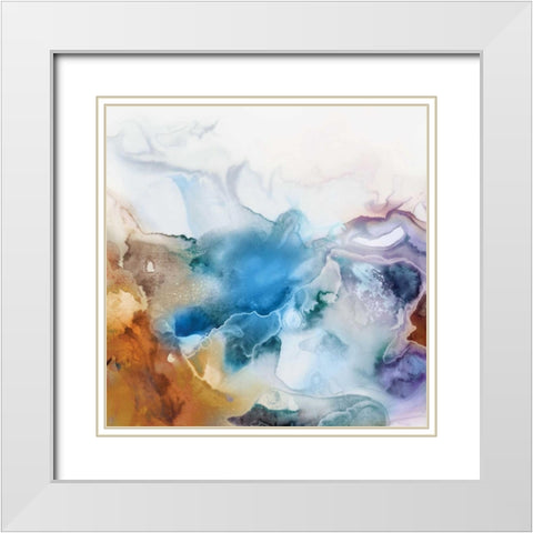 Swerve White Modern Wood Framed Art Print with Double Matting by PI Studio