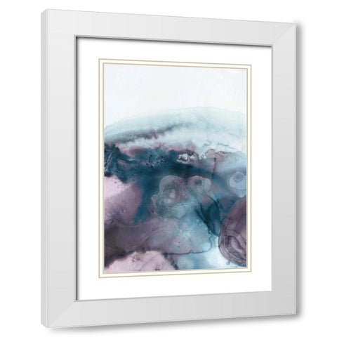 Lavender Bubbles I White Modern Wood Framed Art Print with Double Matting by PI Studio