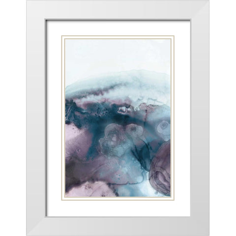 Lavender Bubbles I White Modern Wood Framed Art Print with Double Matting by PI Studio